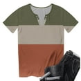 thumbnail image 4 of Camisetas de Cuello Redondo Botón de Impresión de la Moda de Manga Corta de las Mujeres, Poliéster Spandex, 4 of 5