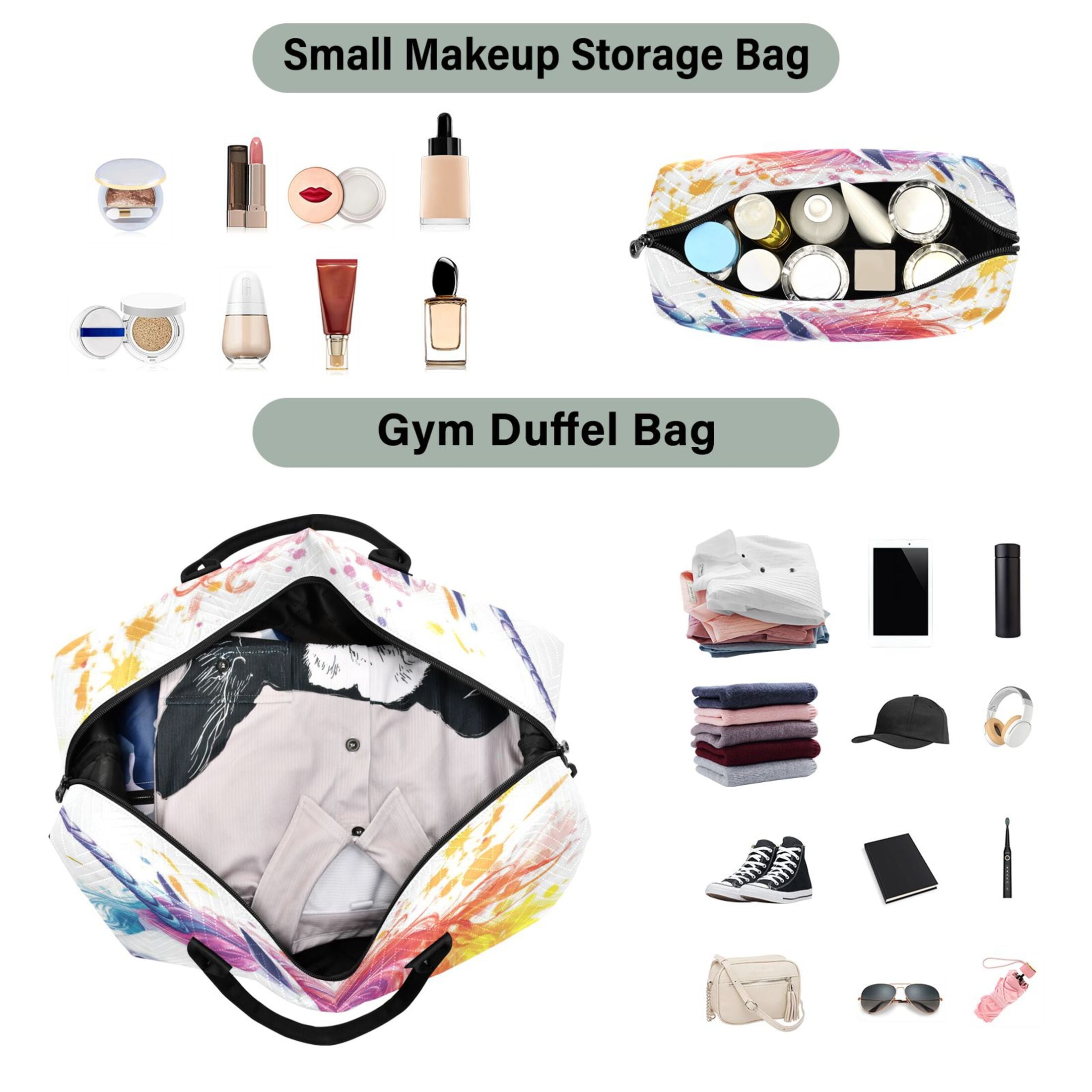 Travel Duffel Luggage Bag Sports Duffle Bag Gym Bag with Zipper Rainbow-colored Unicorn