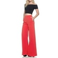 thumbnail image 3 of REALiKUN Women Casual Wide Leg Pants High Waisted Business Work Casual Pants Loose Flowy Beach Palazzo Pants Red S, 3 of 5