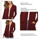 thumbnail image 4 of Blusa elegante de manga larga color vino tinto para mujer, con frente abierto y bolsillos, talla XL, 4 of 5