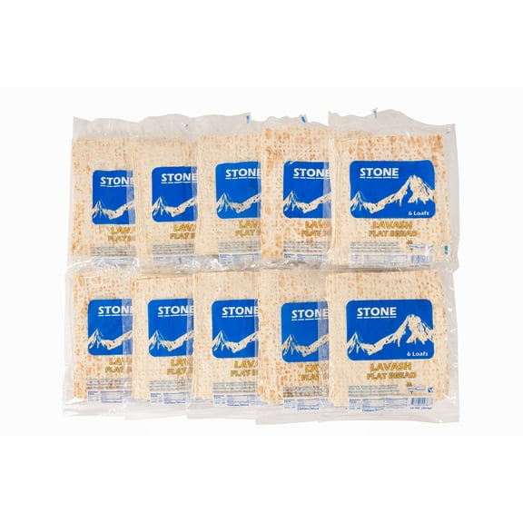 Stone lavash flat bread 10 packs of 6 (60 total)