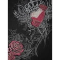 thumbnail image 3 of Valentine Women Heart Rhinestone Graphic Print T-Shirt Short Sleeve Retro Fairy Grunge 90s Goth Top, 3 of 6