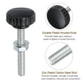 thumbnail image 3 of Uxcell 4 Set Male Thread Head Knurled Clamping Knobs Thumb Screws with Nuts Washers Black M8 x 60mm x 30mm ["Zinc Plated Carbon Steel"], 3 of 5