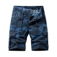 thumbnail image 2 of Cargo Shorts for Men 2026 Summer Casual Elastic Waist Straight Leg Knee Length Denim Shorts with Pockets, 2 of 5