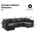 thumbnail image 5 of Weture Modular Sectional Sofa, Convertible U Shaped Sofa Couch with Storage, High Supportive & Soft Sponges, 6 Seat Modular Sectionals Sofa Couch with Chaise for Living Room, Dark Grey, 5 of 6