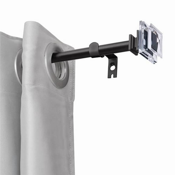 0.75 in. Curtain Rod for 86 to 120 in. Windows, Black