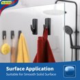 thumbnail image 3 of ALOCEO Shower Hooks Sticky Hooks Black Wall Hooks, 5 Hooks and 6 Strips, 3 of 8