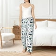 thumbnail image 5 of Uemuo Modern Industry Pattern Women's Wide Leg Palazzo Lounge Pants with Pockets Light Weight Loose Comfy Casual Pajama Pants-Medium, 5 of 9