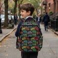 thumbnail image 4 of HUIACONG Neon Monster Truck Print School Backpack for Kids Boys Age 5-14 Water Repellent Multi Pocket Bookbag with Adjustable Padded Straps Sturdy Large Capacity Daypack for Elementary Travel, 4 of 7