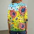 thumbnail image 6 of Women’s V Neck 3/4 Sleeve Casual Top with Butterfly Print Gradient Pattern Lightweight Pullover Blouse Shirt Yellow S, 6 of 6