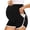 Black, variant on Women's Over-the-Belly Maternity Shorts, Stretchy Cotton-Blend Pregnancy Activewear with Side Pockets, Contrast Trim Casual Lounge Shorts, Postpartum Recovery Yoga Shorts for All Trimesters