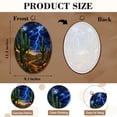 thumbnail image 3 of Canvas Wall Art Western Landscape Stained Glass Art Cacti Oval Framed Canvas Prints Vintage Wall Hanging Decor for Home Decorations 8.6"x11.4", 3 of 7