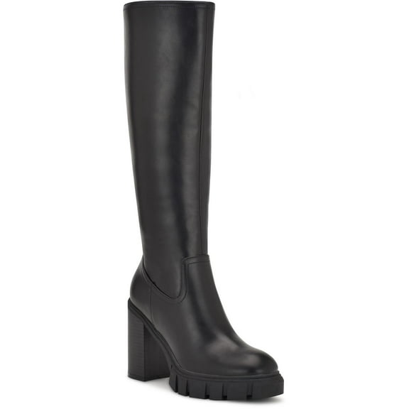 Nine West Womens Kani 3 Faux Leather Tall Over-The-Knee Boots