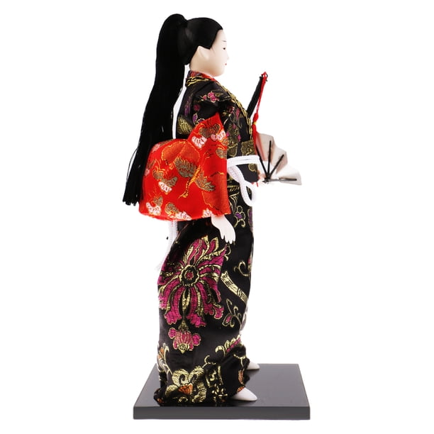 Toyvian Kimono Traditionnel Kokeshi Poupée Ornement Bois Geisha Figurine Figurine de Collection Statue pour Bureau Home Party Décoration de Table aléatoire