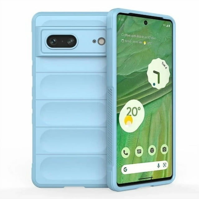 Étui de Téléphone en Silicone Liquide Mat Couleur pour Google Pixel 8 pro, Armure Effet Peau, Antichoc, Protection, Étui Souple - Bleu