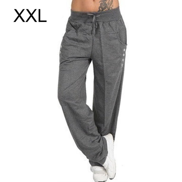 Pantalones Pantalones deportivos sueltos Pantalones de chándal casuales de pierna recta para mujer, Gris oscuro, XXL Advancent AP002164-13