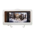 thumbnail image 4 of POINTERTECK Wall Mounted Shower Phone Protective Case Waterproof Punch-free Bathroom Cell Phone Mount Touch Screen Phone Shelf Box Case white, 4 of 8