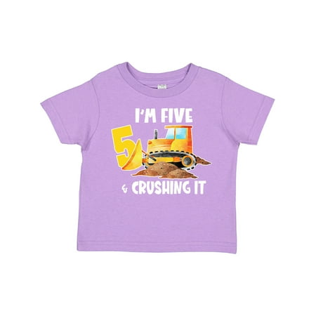 

Inktastic I m 5 and Crushing It Construction 5th Birthday Gift Toddler Boy or Toddler Girl T-Shirt