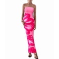 thumbnail image 2 of Women Summer Strapless Maxi Dress Bodycon Floral Long Wedding Guest Dress Formal Cocktail Dresses Pink L, 2 of 9