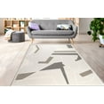 thumbnail image 4 of LaDole Rugs Cream Grey Brown Textured Modern Geometric Area Rug | Carpet For Living Room, Bedroom, Kitchen, Dining, Home Office Floor Décor, 4 of 5
