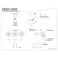 thumbnail image 4 of Kingston Robinet de Douche pour Baignoire en Laiton KB235AX avec Poignée à 3 Croisillons, Bronze Huilé, 4 of 5