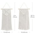 thumbnail image 6 of 2 Pack Macrame Wall Decor Hanging Boho Hand Woven Tapestry Art Bunting Banner Bohemian Wall Decor for Home Bedroom Living Room Curtain Rustic Garland Baby Nursery, 30 Inch Cream White Cotton, 6 of 7