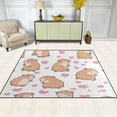 thumbnail image 3 of Non-Slip Area Rug 80x58in Indoor Washable Floor Mats Carpet Printed for Living Room, Bedroom, Home Decor Capybaras and Heart, 3 of 7