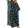 thumbnail image 4 of HELLHERO Polyester Long Kimono Swimsuit Cover Up for Beach Lightweight Breathable Leaf, 4 of 6
