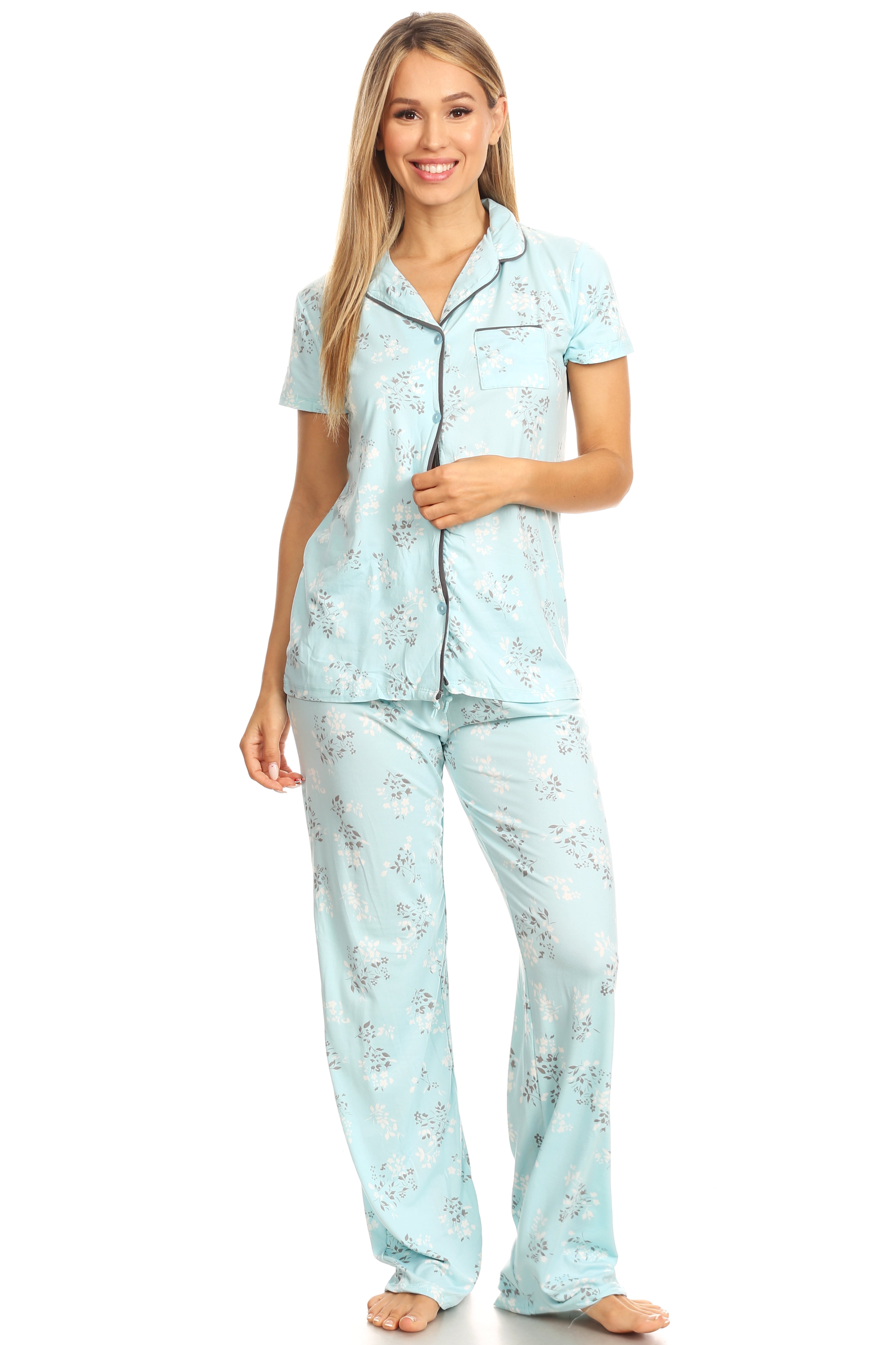 Women's Short Sleeve Cotton Pajamas ~ Fashion Brands Group | Bodieswasuek