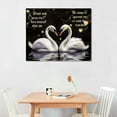 thumbnail image 2 of JRXY  Romantic Swan Wall Art Elegant White Swans Poster Black and White Swan Love Kissing Heart Picture Print Painting for Bathroom Bedroom Office Framed Artwork  16x12in, 2 of 4