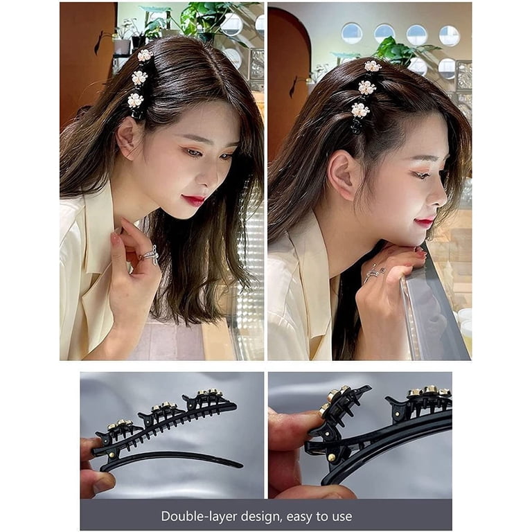 Sparkling Crystal Stone Braided Hair Clips - Rhinestone  display picture 1