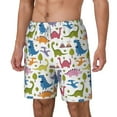 thumbnail image 2 of Balery Cute Dinosaur Mens Swim Trunks Swim Shorts for Men Quick Dry Inseam Beach Shorts with Compression Liner Pocket-Small, 2 of 9