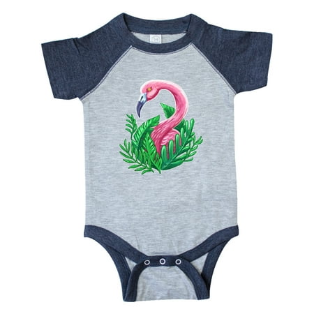 

Inktastic Flamingo and tropical plants Gift Baby Boy or Baby Girl Bodysuit