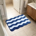 thumbnail image 4 of Wave Pattern Flocked Bath Mat, Non Slip Bathroom Rug with Latex Backing, Soft Absorbent Shower Mat, Washable Floor Carpet for Bathroom and Laundry Room, 4 of 7