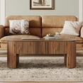 thumbnail image 4 of Tribesigns 47-Inch Oval Lift Top Coffee Table with Storage Shelf for Living Room, Mid Century Center Tables with Hidden Compartment, Rustic Brown, 4 of 7