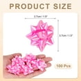 thumbnail image 2 of Uxcell 100Pcs Mini Moños de Estrella para Regalos, Pequeños Moños Autoadhesivos de Película Arcoíris para Regalos Navideños Rosa, 2 of 6