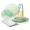 COASTAL-Clear Green, variant on " OCCASIONS " 200 Pcs set (25 Guests)-Wedding Disposable Plastic Plates & cutlery - 25 x 10.25'' + 25 x 7.5'' +paper napkins, Gold rim cups & Silverware (Coastal Plain Clear)