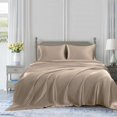 thumbnail image 3 of Juego de sábanas satinadas Homiest Luxury, ropa de cama de satén sedoso, tamaño king taupe, 3 of 8