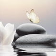 thumbnail image 6 of Zen White Flower Canvas Wall Art Floral and Blue Butterfly on Stone Modern Framed Picture Yoga Spa Spiritual Painting Artwork Print Decor for Bathroom Bedroom Living Room 24x16 Inches, 6 of 9