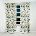thumbnail image 2 of Designart "Cool Grey Blue Floral Sleekness" Floral White Curtain 1 Panel, 2 of 6