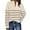 Apricot-black, variant on Women's Quarter Zip Striped Oversized Sweater 2025 Mock Turtleneck Fall Fashion Outfit