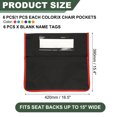 thumbnail image 2 of Uxcell Chair Pockets for Classroom, 6 Pack Classroom Chair Pockets Length 16.5" Width 15.4" Seat Pockets Sacks with Blank Name Slot for Classroom Chairs, Multicolor, 2 of 7
