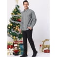 thumbnail image 4 of Camisa a cuadros para hombre Lars Amadeus Blanco negro M, 4 of 6