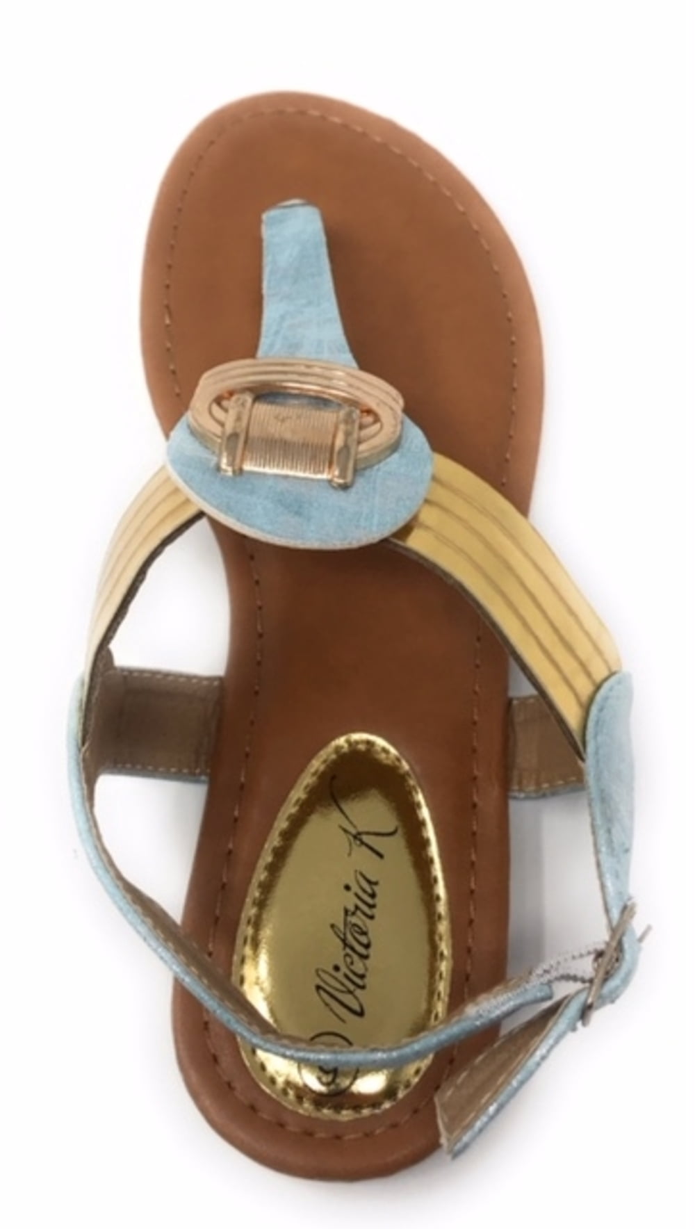 Victoria K Women's Gold Rings Metallic Sandals
