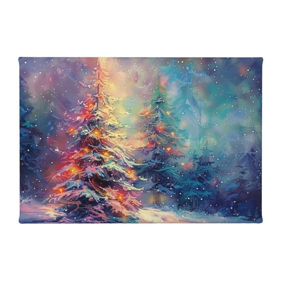 8x12 inch Frameless Painting Wall Art Christmas Tree Night,Home Bathroom,Man Cave,Lounge,Cafes Wall Decor Canvas Prints,Christmas Tree Modern Oil Paintings Canvas,Charm Festival Decoration