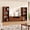ACA-M: Brown 114.2" Cabinet Set, variant on 90.6''W Walnut Finish Entertainment Center with Bookshelves for TVs up to 75", Mid Century Modern Wood Media Console, TV Stand with Storage and 4-Tier Glass Display Cabinet for Living Room, Brown