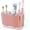 Brush Nickel+pink, variant on Toothbrush Holders for Bathrooms Countertop, Electric Tooth Brush Holder with Adjustable Dividers, Detachable Anti-Slip Large Toothpaste Caddy Organizer Storage for Shower, Family, Kids, Pink