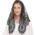 thumbnail image 3 of Triangular Mantilla Lace Head Covering Mass Catholic Church Veils, 3 of 6