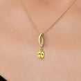 thumbnail image 3 of Gem Stone King 14K Yellow Gold Canary Mystic Topaz and Lab Grown Diamond Pendant Necklace for Women | 0.83 Cttw | Gemstone November Birthstone | Oval 7X5MM | With 18 inch Chain, 3 of 6
