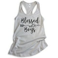 thumbnail image 1 of Blessed With Boys Tank Top, Ladies Racerback Tank Top, Boy Mom Tank, Mother Tank, Silver Gray, XX-Large, 1 of 3
